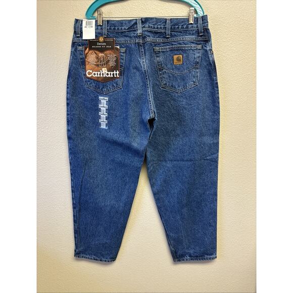 NWT Carhartt Jeans Mens 40x30 Blue Relaxed Fit Workwear Durable Ranch Farm - Picture 3 of 5